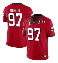 Men #97 Matthew Sumlin Georgia Bulldogs 2022-23 CTP National Championship Football Jerseys