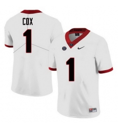 Men Georgia Bulldogs #1 Brenton Cox College Football Jerseys Sale-White