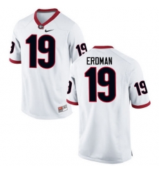 Men Georgia Bulldogs #19 Willie Erdman College Football Jerseys-White