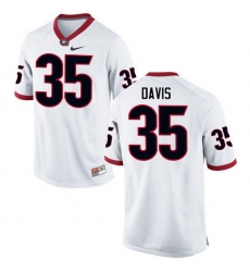 Men Georgia Bulldogs #35 Aaron Davis College Football Jerseys-White