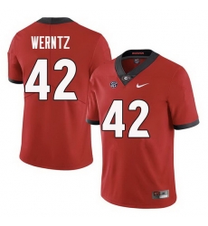 Men Georgia Bulldogs #42 Mitchell Werntz College Football Jerseys Sale-Red