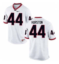 Men Georgia Bulldogs #44 Justin Hurston College Football Jerseys-White