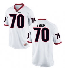 Men Georgia Bulldogs #70 Aulden Bynum College Football Jerseys-White