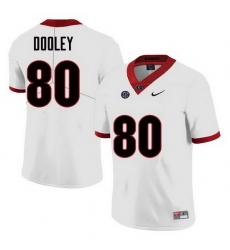 Men Georgia Bulldogs #80 J.T. Dooley College Football Jerseys Sale-White