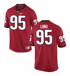 Men Georgia Bulldogs #95 Marshall Long College Football Jerseys-Red