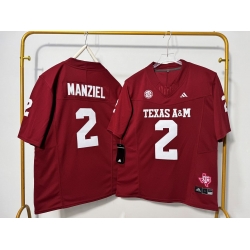 Men Texas A&M Aggies 2 Johnny Manziel Red F U S E Stitched Jersey