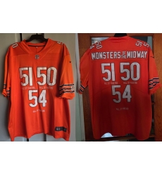 Chicago Bears 51 50 54 Orange Monsters Of The Midway Jersey