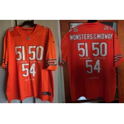 Chicago Bears 51 50 54 Orange Monsters Of The Midway Jersey