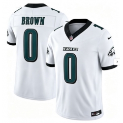 Men Eagles #0 Brown White F U S E Stitched Jersey