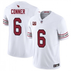 Men Arizona Cardinals 6 James Conner White 2025 F U S E  With 4 Star C Patch Vapor Untouchable Limited Stitched Jersey