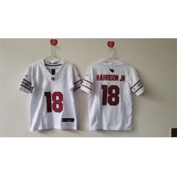 Women Arizona Cardinals 18 Marvin Harrison Jr White 2024 F U S E Stitched Jersey