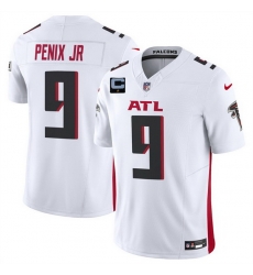 Men Atlanta Falcons 9 Michael Penix Jr White 2025 F U S E  With 1 Star C Patch Vapor Untouchable Limited Stitched Football Jersey