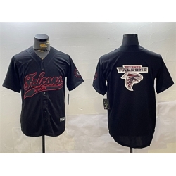 Men Atlanta Falcons Team Big Logo Black With Patch Cool Base Stitched Baseball Jersey