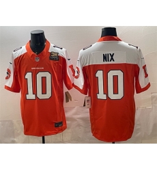 Men-27s-Denver-Broncos--2310-Bo-Nix-Orange-2024-F-U-S-E--With-3-Time-Champions-Patch-Throwback-Vapor-Limited-Alternate-Stitched-Football-Jersey-891-91716