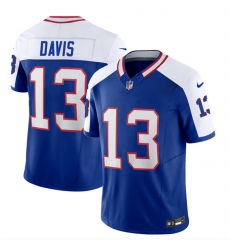 Men Buffalo Bills 13 Gabe Davis Blue White 2023 F U S E  Throwback Vapor Untouchable Limited Stitched Jersey