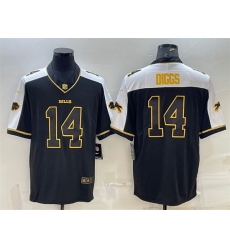 Men Buffalo Bills 14 Stefon Diggs Black Gold Thanksgiving Vapor Untouchable Limited Stitched Jersey