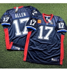 Men Buffalo Bills  17 Josh Allen Navy 4 Star C Patch Stitched Football Jersey