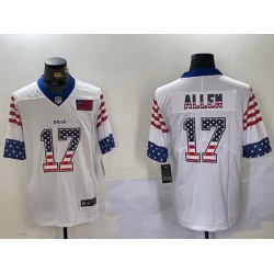 Men Buffalo Bills 17 Josh Allen White 2019 USA Flag Fashion Limited Stitched Football Jersey