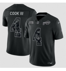 Men Buffalo Bills  4 James Cook Black F U S E  2026 Salute to Service Limited Stitched Football Jersey