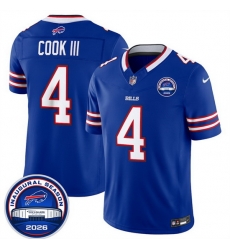 Men Buffalo Bills  4 James Cook III Blue F U S E  2026 Inaugural Season at Highmark Stadium Stitched Football Jersey