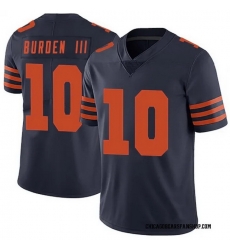 Men Chicago   10 Luther Burden III Bears Navy 2024 Draft Color Rush F U S E  Vapor Stitched Football Jersey