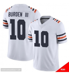 Men Chicago   10 Luther Burden III Bears White 2024 Draft Color Rush F U S E  Vapor Stitched Football Jersey