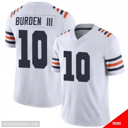 Men Chicago   10 Luther Burden III Bears White 2024 Draft Color Rush F U S E  Vapor Stitched Football Jersey