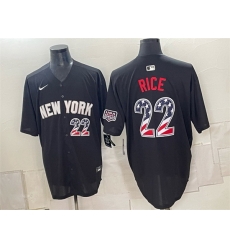 Men New York Yankees  22 Ben Rice Black USA 250 Fourth of July Stadium Stitched Baseball Jersey