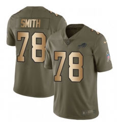 Mens Nike Buffalo Bills 78 Bruce Smith Limited OliveGold 2017 Salute to Service NFL Jersey