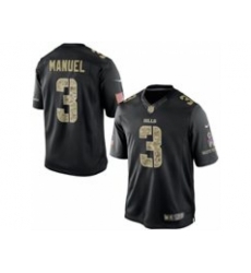 Nike Buffalo Bills 3 EJ Manuel Black Limited Salute To Service NFL Jersey