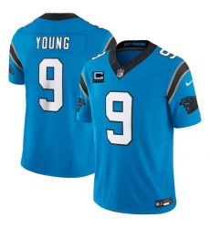 Men Carolina Panthers  9 Bryce Young Blue 2026 F U S E  4 Star C Patch Vapor Limited Stitched Football Jersey