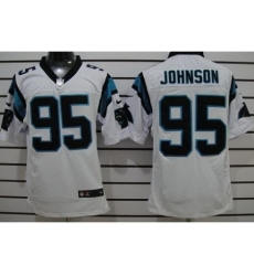 Nike Carolina Panthers 95 Charles Johnson White Elite NFL Jersey