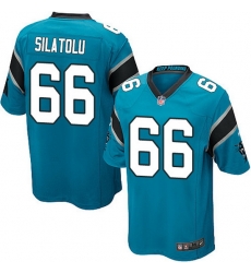 Nike Panthers #66 Amini Silatolu Blue Team Color Mens Stitched NFL Elite Jersey