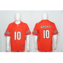 Men Chicago Bears  10 Luther Burden III Orange 2026 F U S E  Vapor Untouchable Limited Stitched Football Jersey
