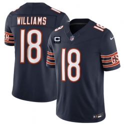 Men Chicago Bears  18 Caleb Williams Navy 2026 F U S E  With 3 star C Patch Vapor Untouchable Limited Stitched Football Jersey