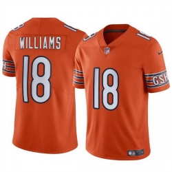 Men Chicago Bears 18 Caleb Williams Orange 2024 Draft F U S E Vapor Stitched Football Jersey