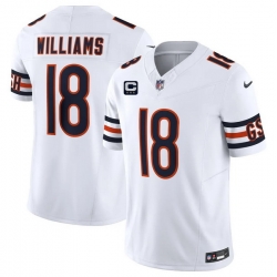 Men Chicago Bears  18 Caleb Williams White 2026 F U S E  With 3 star C Patch Vapor Untouchable Limited Stitched Football Jersey