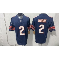 Men Chicago Bears  2 D J  Moore Navy 2026 F U S E  Vapor Untouchable Limited Stitched Football Jersey