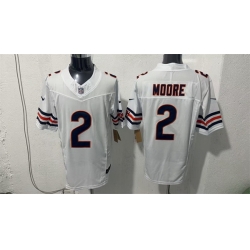 Men Chicago Bears  2 D J  Moore White 2026 F U S E  Vapor Untouchable Limited Stitched Football Jersey