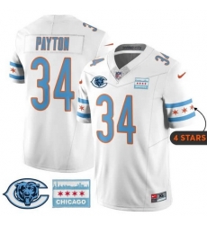 Men Chicago Bears 34 Walter Payton White City Edition F U S E With Chicago Flag Vapor Untouchable Limited Stitched Football Jersey Men Chicago Bears 34 Walter Payton White City Edition F U S E With Chicago Flag Vapor Untouchable Limited Stitched Football Jersey