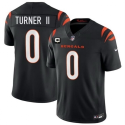 Men Cincinnati Bengals  0 DJ Turner II Black 2026 F U S E  1 Star C Patch Vapor Untouchable Limited Stitched Football Jersey