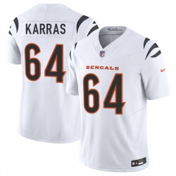 Men Cincinnati Bengals 64 Ted Karras White 2025 F U S E  Vapor Untouchable Limited Stitched Football Jersey