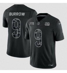 Men Cincinnati Bengals  9 Joe Burrow Black F U S E  2026 Salute to Service Limited Stitched Football Jersey
