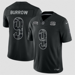 Men Cincinnati Bengals  9 Joe Burrow Black F U S E  2026 Salute to Service Limited Stitched Football Jersey