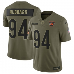 Men Cincinnati Bengals 94 Sam Hubbard Olive 2025 F U S E  Salute to Service Limited Stitched Football Jersey