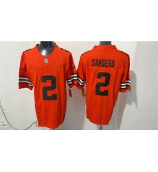 Men Cleveland Browns 2 Shedeur Sanders Orange 2026 Vapor Limited Stitched Football Jersey