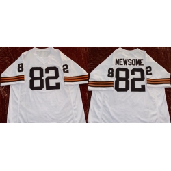 Men Cleveland Browns  82 Ozzie Newsome White Stitched Football Jersey