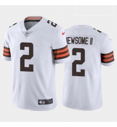 Men Cleveland Browns Greg Newsome II White Brown 2021 Draft Jersey