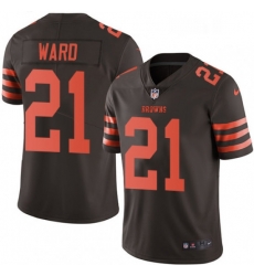 Mens Nike Cleveland Browns 21 Denzel Ward Limited Brown Rush Vapor Untouchable NFL Jersey