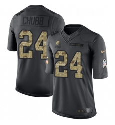 Mens Nike Cleveland Browns 24 Nick Chubb Limited Black 2016 Salute to Service NFL Jersey